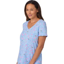 Cotton Rich Ruffled Short Sleeve Top with Pant Pajama Set