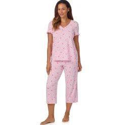 Cotton Rich Ruffled Short Sleeve Top with Pant Pajama Set