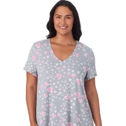 Cotton Rich Ruffled Short Sleeve Sleepshirt PLUS