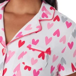 Cotton Rich Short Sleeve Notch Collar Top with Cropped Pant Pajama Set