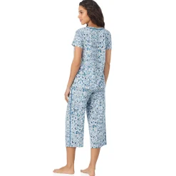 Cotton Rich Short Sleeve Top with Cropped Pant Pajama Set