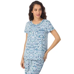Cotton Rich Short Sleeve Top with Cropped Pant Pajama Set