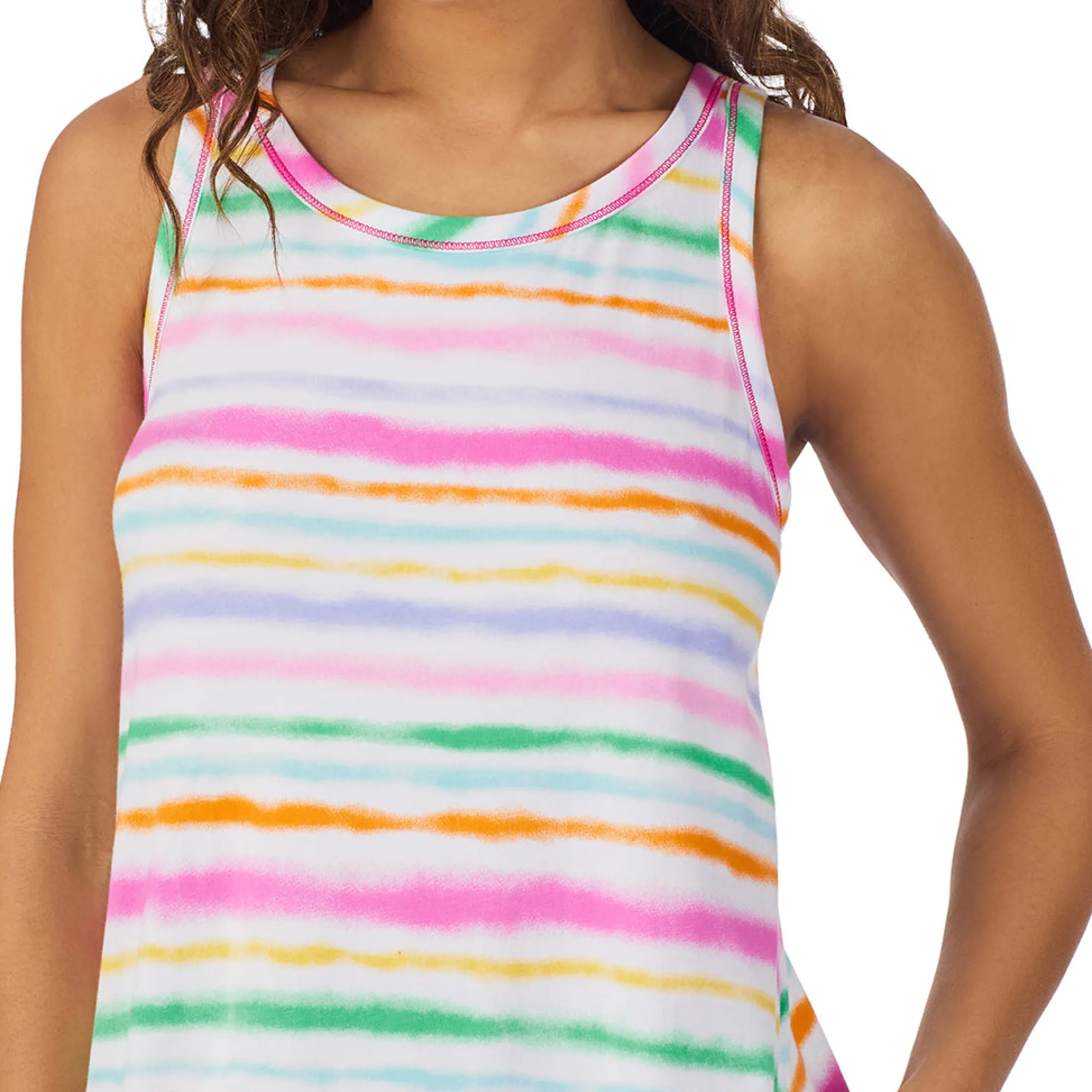 Cotton-Blend Sleeveless Sleep Midi-Gown