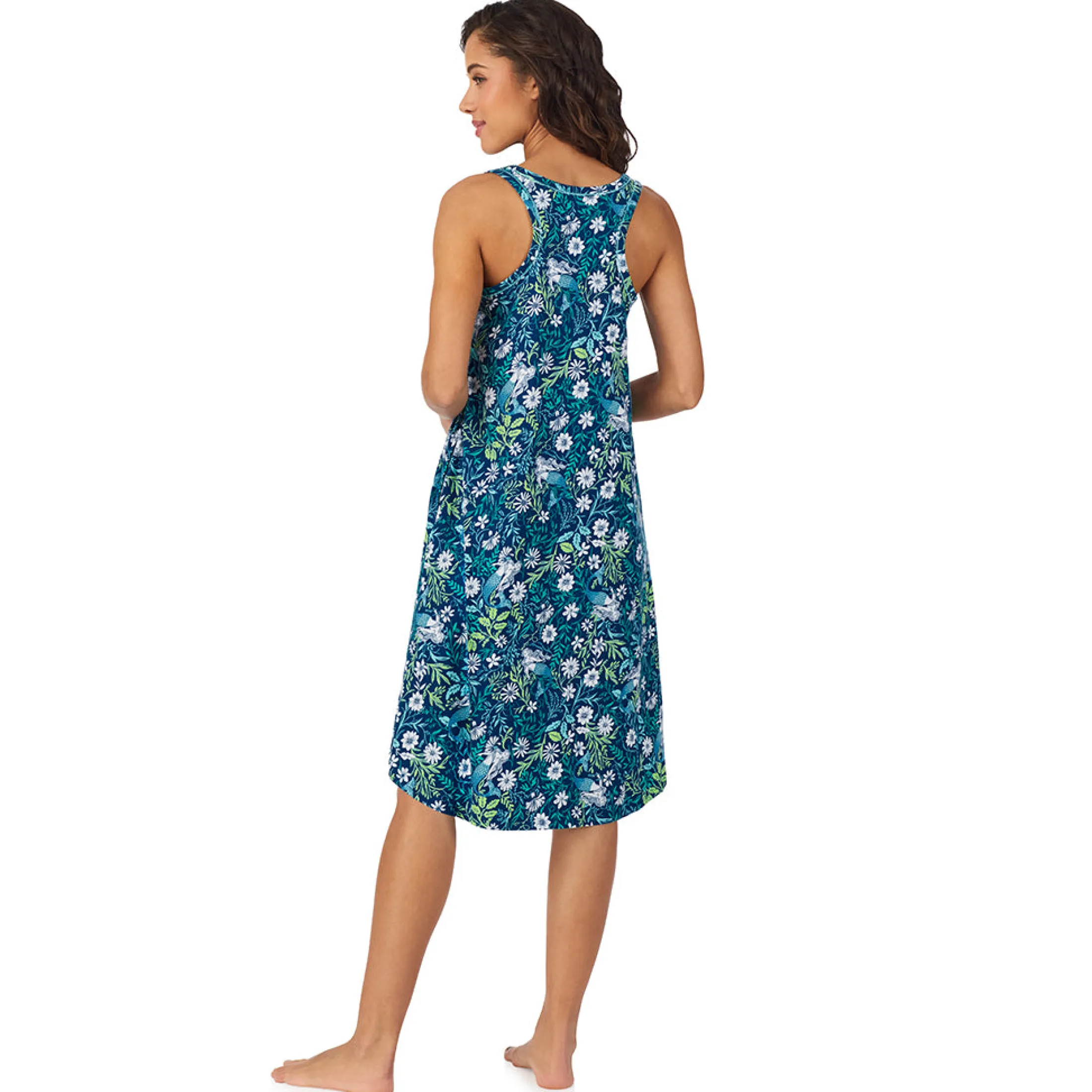 Cotton-Blend Sleeveless Sleep Midi-Gown