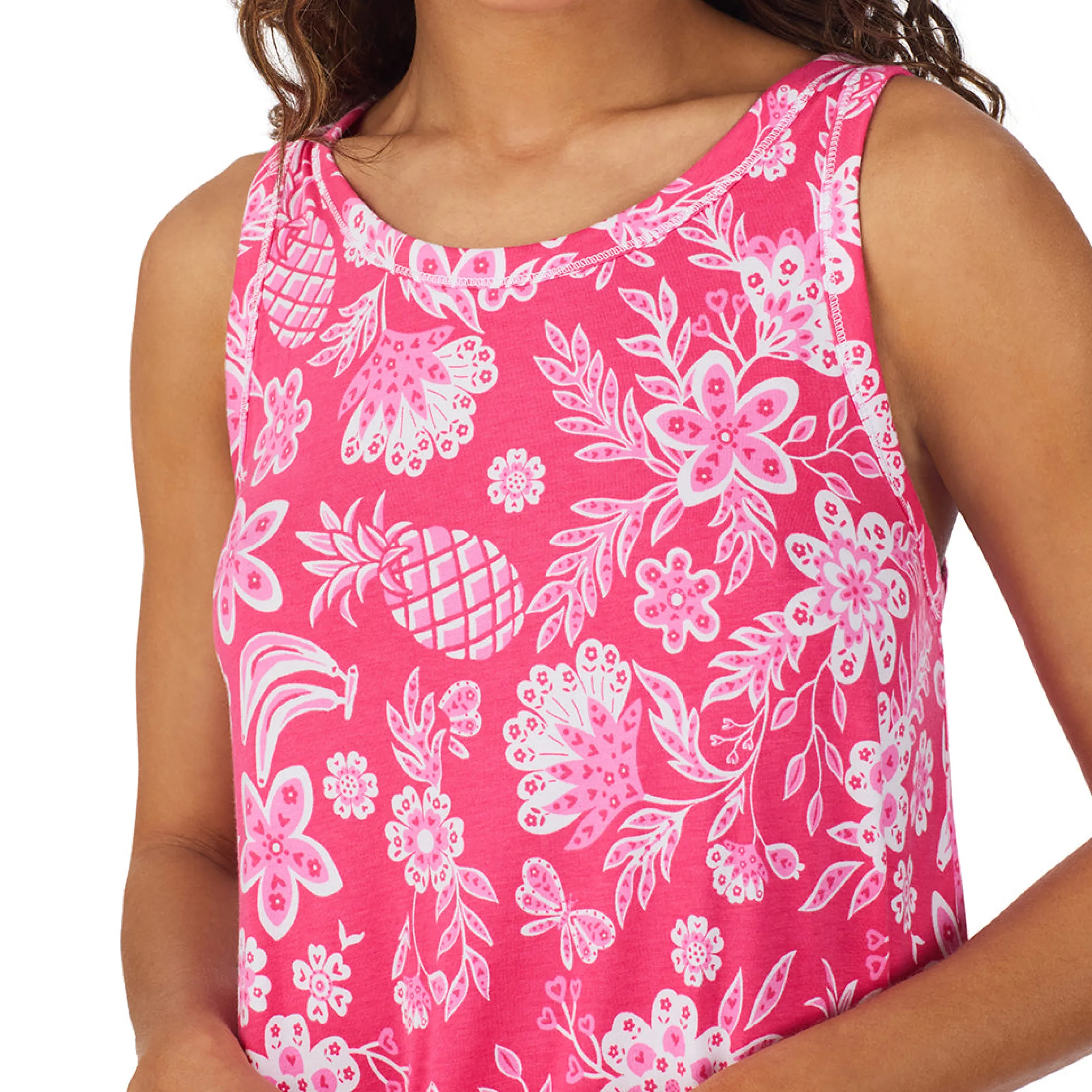 Cotton-Blend Sleeveless Sleep Midi-Gown