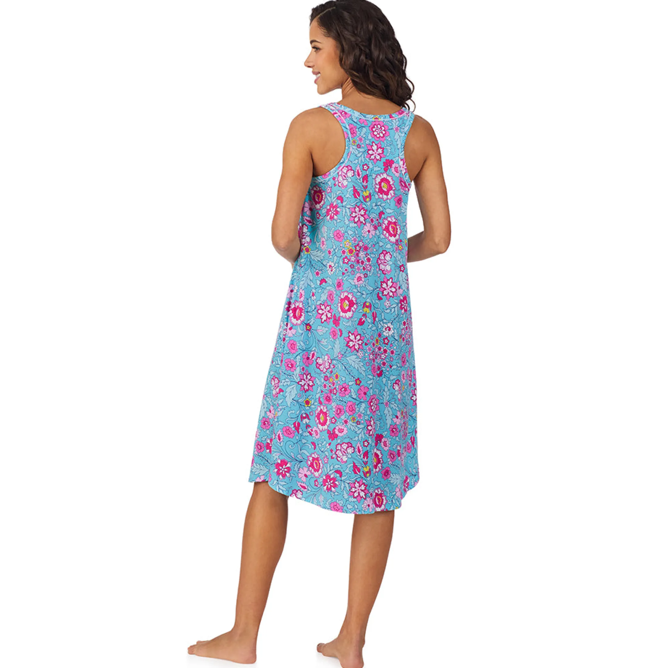 Cotton-Blend Sleeveless Sleep Midi-Gown