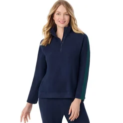 Cuddl Duds x Jennifer Lake Fleecewear with Stretch Half-Zip Pullover