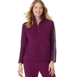 Cuddl Duds x Jennifer Lake Fleecewear with Stretch Half-Zip Pullover