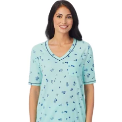 Cuddl Smart Elbow Sleeve Top with Cropped Pant Pajama Set