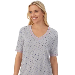 Cuddl Smart Elbow Sleeve Top with Cropped Pant Pajama Set