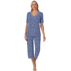 Cuddl Smart Elbow Sleeve Top with Cropped Pant Pajama Set
