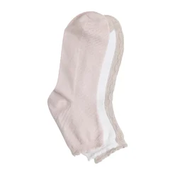 Diagonal Rib / Scallop Welt Anklet Sock 3-Pack