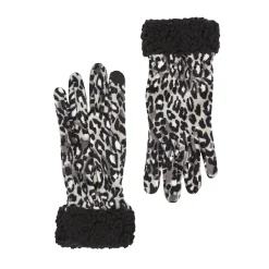 Double Plush Velour and Faux Fur Gloves with Sherpa Cuff