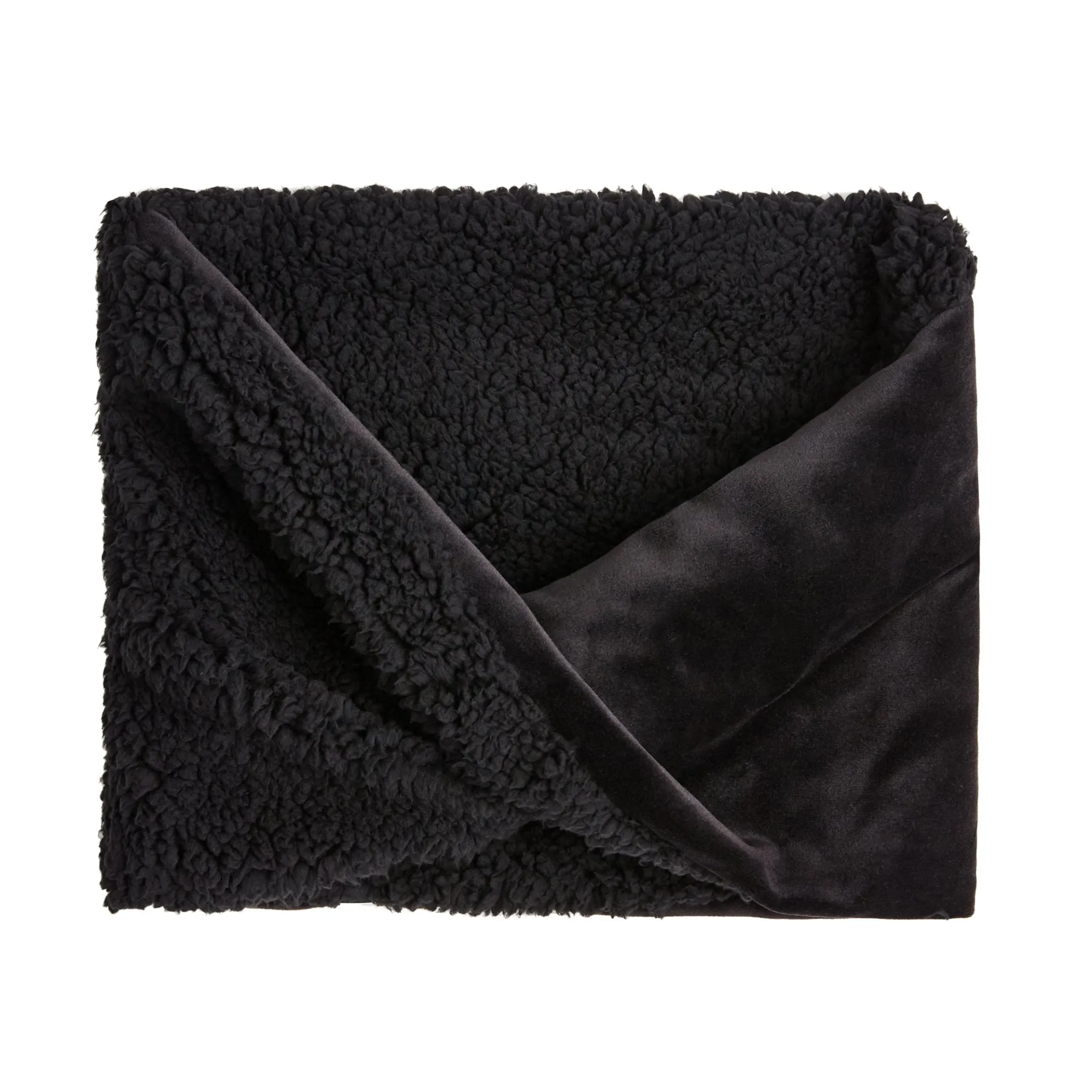 Double Plush Velour and Sherpa Reversible Neckwarmer