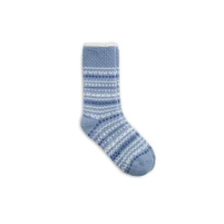 Fairisle Popcorn Cozy Lined Lounge Crew Sock