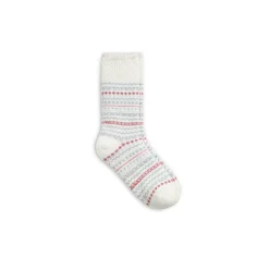 Fairisle Popcorn Cozy Lined Lounge Crew Sock