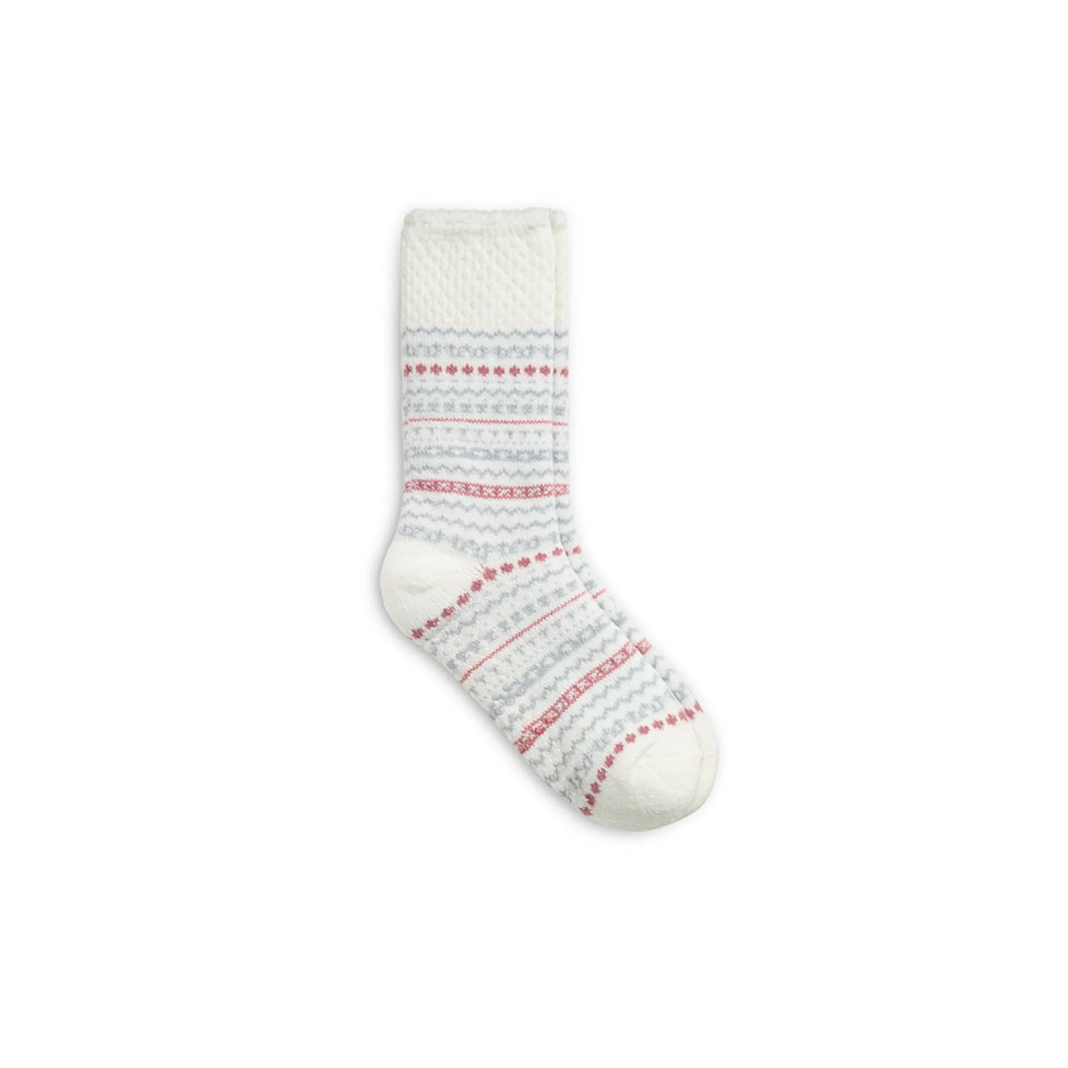 Fairisle Popcorn Cozy Lined Lounge Crew Sock