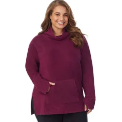 Fleecewear With Stretch Long Sleeve Tunic PLUS