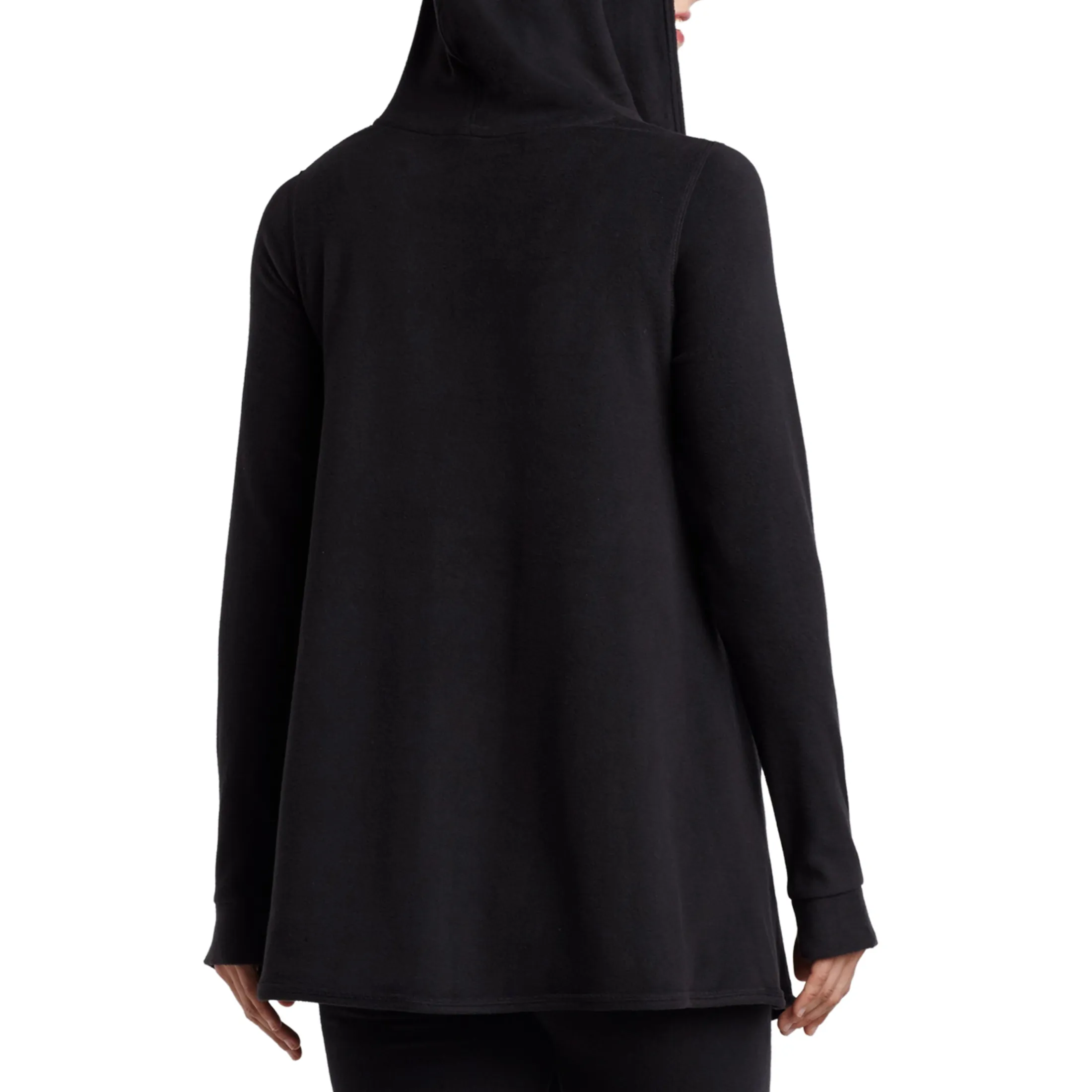 Fleecewear With Stretch Long Sleeve Hooded Wrap