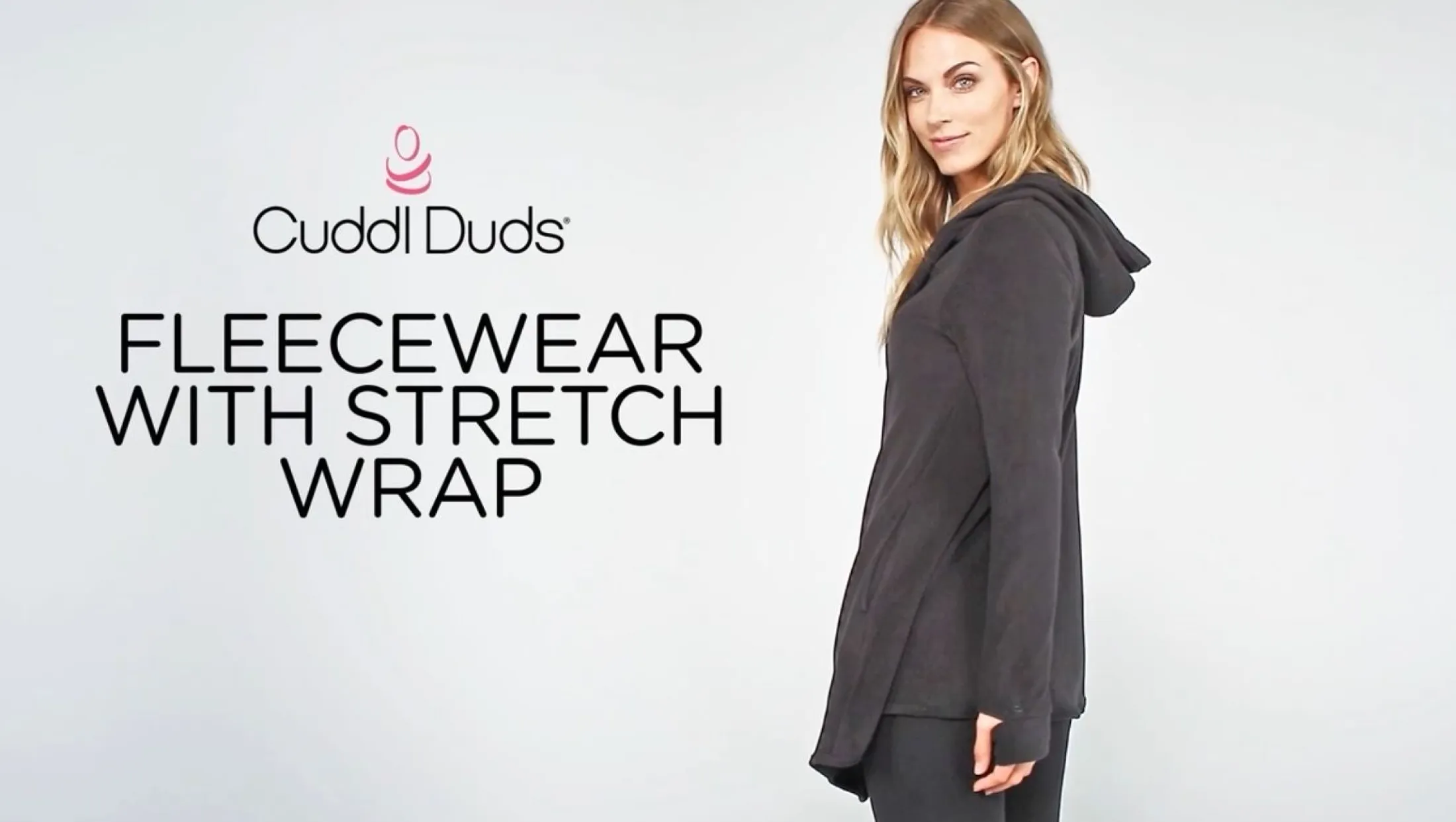 Fleecewear With Stretch Long Sleeve Hooded Wrap