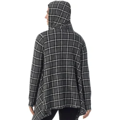 Fleecewear With Stretch Long Sleeve Hooded Wrap