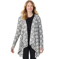 Fleecewear With Stretch Long Sleeve Hooded Wrap