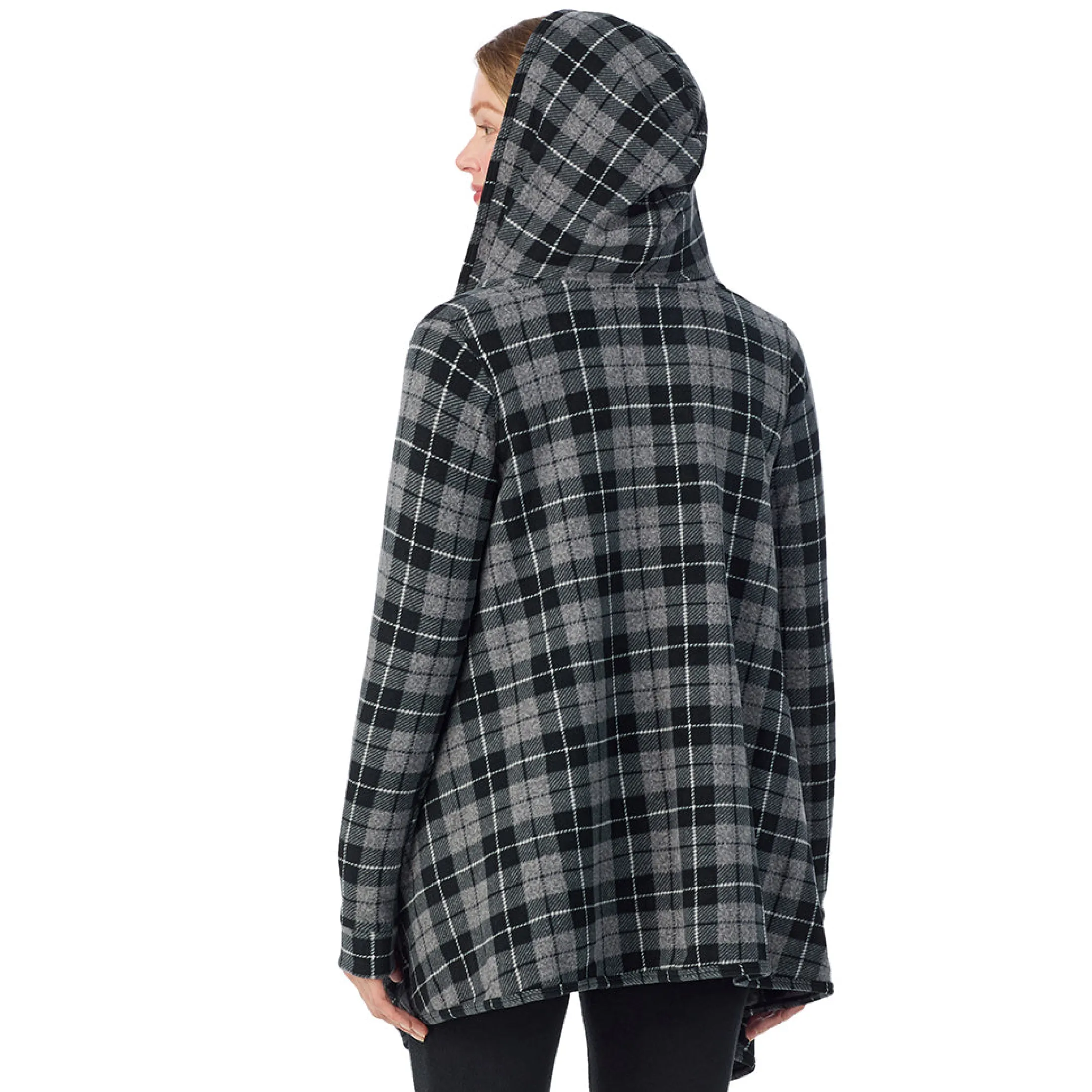 Fleecewear With Stretch Long Sleeve Hooded Wrap