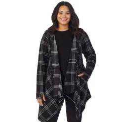 Fleecewear With Stretch Long Sleeve Hooded Wrap PLUS