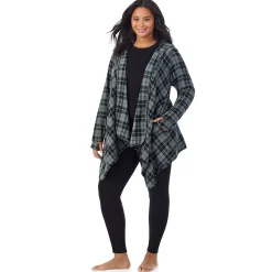 Fleecewear With Stretch Long Sleeve Hooded Wrap PLUS