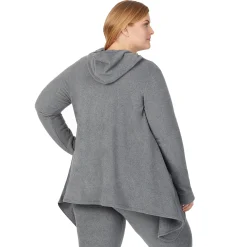 Fleecewear With Stretch Long Sleeve Hooded Wrap PLUS