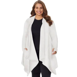 Fleecewear With Stretch Long Sleeve Hooded Wrap PLUS