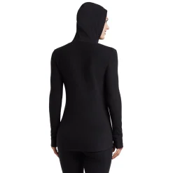 Fleecewear With Stretch Long Sleeve Half Zip Hoodie