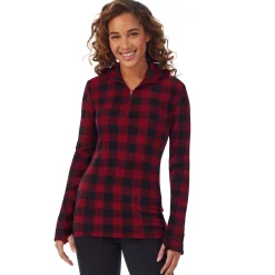 Fleecewear With Stretch Long Sleeve Half Zip Hoodie