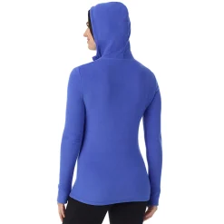 Fleecewear With Stretch Long Sleeve Half Zip Hoodie