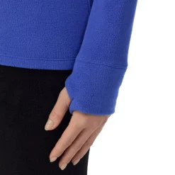 Fleecewear With Stretch Long Sleeve Half Zip Hoodie