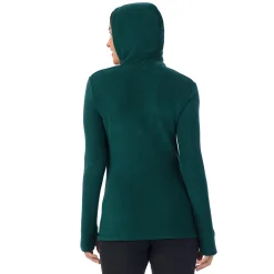 Fleecewear With Stretch Long Sleeve Half Zip Hoodie