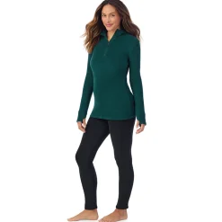 Fleecewear With Stretch Long Sleeve Half Zip Hoodie