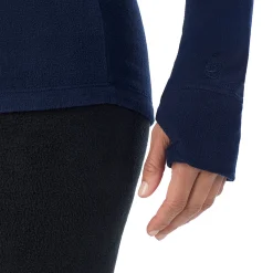 Fleecewear With Stretch Long Sleeve Half Zip Hoodie