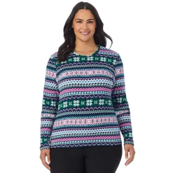 Fleecewear With Stretch Long Sleeve Crew PLUS