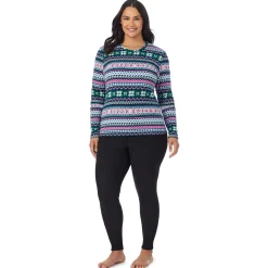 Fleecewear With Stretch Long Sleeve Crew PLUS