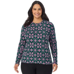 Fleecewear With Stretch Long Sleeve Crew PLUS