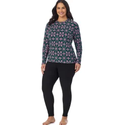 Fleecewear With Stretch Long Sleeve Crew PLUS