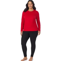 Fleecewear With Stretch Long Sleeve Crew PLUS