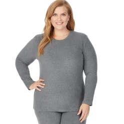 Fleecewear With Stretch Long Sleeve Crew PLUS