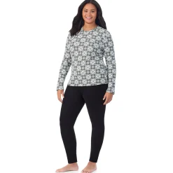 Fleecewear With Stretch Long Sleeve Crew PLUS