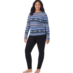 Fleecewear With Stretch Long Sleeve Crew PLUS