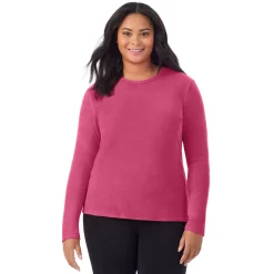 Fleecewear With Stretch Long Sleeve Crew PLUS