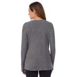 Fleecewear With Stretch Maternity Snap Front Crew