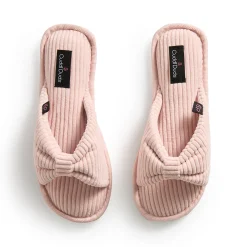 Gathered Corduroy Slide Slipper