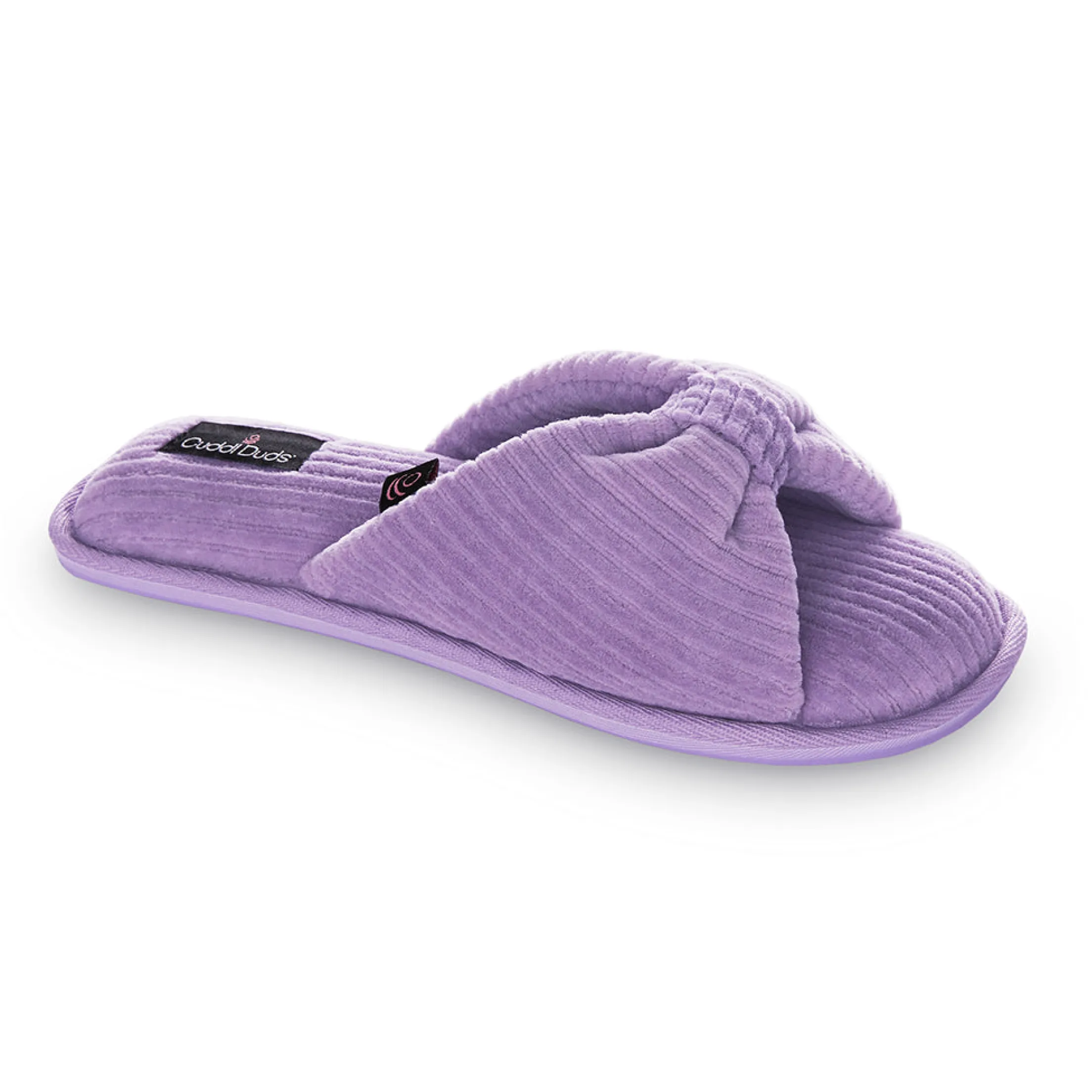 Gathered Corduroy Slide Slipper